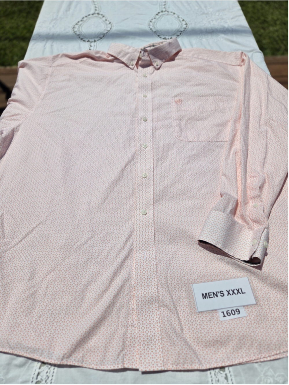 Ariat Wrinkle Free Men’s 3XL Pink Geometric Long Sleeve Shirt #1609